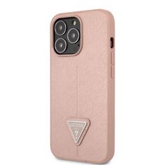 Guess Zadný kryt PU Saffiano Triangle pre iPhone 13 Pro Max Pink