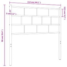 Vidaxl Kovové čelo postele biele 107 cm