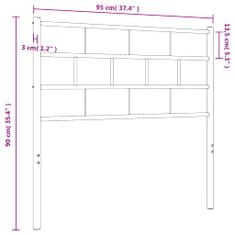 Vidaxl Kovové čelo postele biele 90 cm