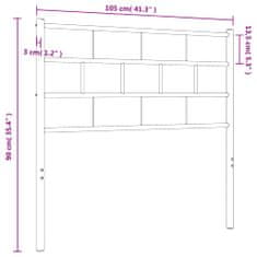 Vidaxl Kovové čelo postele biele 100 cm