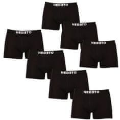 Nedeto 7PACK pánske boxerky čierne (7NDTB001-brand) - veľkosť XXL