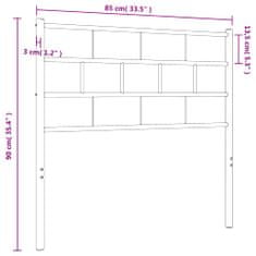 Vidaxl Kovové čelo postele biele 80 cm