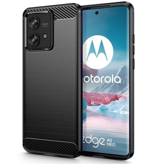 Tech-protect Carbon kryt na Motorola Edge 40 Neo, čierny