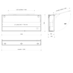 SAPHO CLOE galerka s LED osvetlením 120x50x18cm, dub strieborný CE120-0011 - Sapho