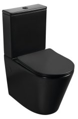 SAPHO PACO RIMLESS WC kombi misa s nádržkou, spodný/zadný odpad, čierna mat PC1012WRB - Sapho