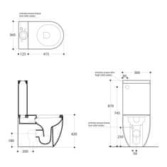 KERASAN FLO WC kombi, spodný/zadný odpad, biela WCSET11-FLO - Kerasan