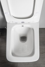 SAPHO PORTO závesná WC misa Rimless, integrovaná batéria a bidet. spŕška, 36x52 cm, biela PZ102RX - Sapho