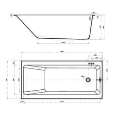 CERSANIT Crea vaňa slim 160x75 S301-225 - Cersanit