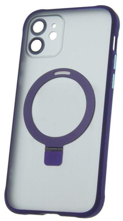 CPA Silikónové TPU puzdro Mag Ring pre iPhone 12 Pro fialová (TPUAPIP12PMRTFOPU)