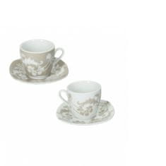 Brandani 52485BD Set 2 kávové šálky s podšálkami Deco, porcelán