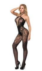 Temptly Čipkovaný bodysuit s ozdobným bodystocking výstrihom