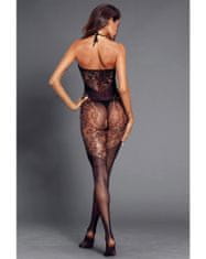 Temptly Čipkovaný bodysuit s ozdobným bodystocking výstrihom