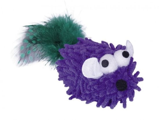 Nobby Hračka pre mačky Hračka z mopu Myš s catnipom s pierkami purple 6 cm