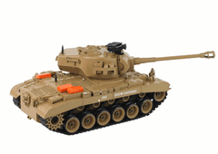 Mamido Tank na diaľkové ovládanie R/C s dymovými efektmi 1:18 svetlo hnedý