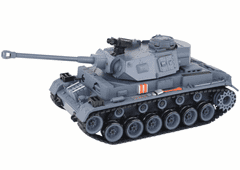 Mamido Tank na diaľkové ovládanie R/C s dymovými efektmi 1:18 sivý