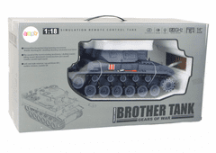 Mamido Tank na diaľkové ovládanie R/C s dymovými efektmi 1:18 sivý