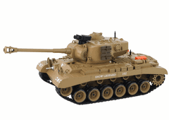 Mamido Tank na diaľkové ovládanie R/C s dymovými efektmi 1:18 svetlo hnedý