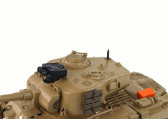 Mamido Tank na diaľkové ovládanie R/C s dymovými efektmi 1:18 svetlo hnedý