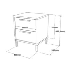 VerDesign Nočný stolík na nožičkách LEVY 24, dub Left/čierna