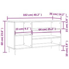 Petromila vidaXL Botník hnedý dub 102x36x60 cm spracované drevo