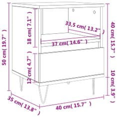 Petromila vidaXL Nočné stolíky 2 ks dub sonoma 40x35x50 cm kompozitné drevo