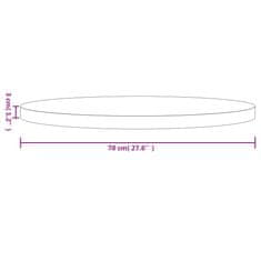 Vidaxl Stolová doska okrúhla čierna Ø70x3 cm masívna borovica