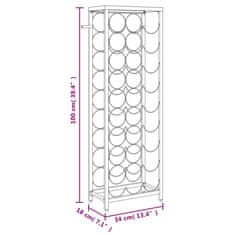 Vidaxl Stojan na víno na 27 fliaš čierny 34x18x100 cm kované železo