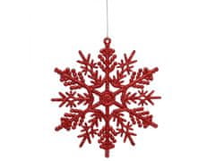 sarcia.eu Červené hviezdičky, snehové vločky na stromček, ozdoby na stromček 10 cm, 12 ks. 