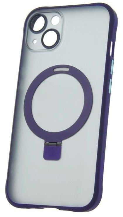 CPA Silikónové TPU puzdro Mag Ring pre iPhone 15 fialové (TPUAPIP15MRTFOPU)