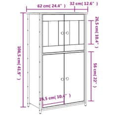 Vidaxl Vysoká skrinka dub sonoma 62x32x106,5 cm kompozitné drevo