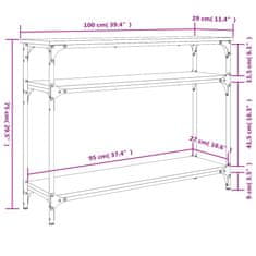 Vidaxl Konzolový stolík čierny 100x29x75 cm kompozitné drevo