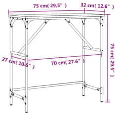 Vidaxl Konzolový stolík sivý sonoma 75x32x75 cm kompozitné drevo