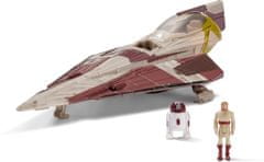 Star Wars Micro Galaxy Squadron s 13 cm figúrkou vozidla - Jedi Starfighter (Delta 7-B) + Obi-Wan Kenobi a R4-P17