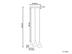 Beliani Kovová závesná lampa s 3 svetlami mosadzná CASTALY