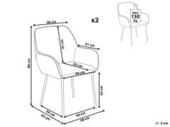 Beliani Sada 2 jedálenských stoličiek s buklé čalúnením tmavozelená ALDEN