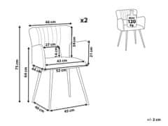 Beliani Sada 2 jedálenských stoličiek s buklé čalúnením tmavozelená SANILAC