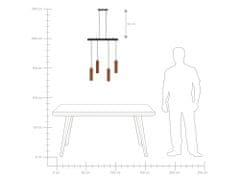Beliani Závesná lampa so 4 svetlami tmavé drevo TUTAKI