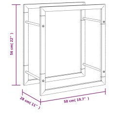 Vidaxl Stojan na krbové drevo 50x28x56 cm nehrdzavejúca oceľ