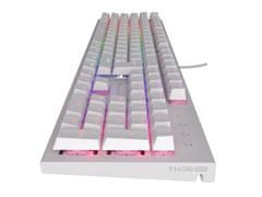 Genesis herná mechanická klávesnica THOR 303/RGB/Outemu Peach Silent/Drôtová USB/US layout/Biela