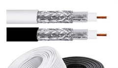sapro Koaxiálny kábel RG-6U/48FA 100m PVC 6,5mm biely cievka, KK32A