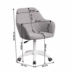 KONDELA Kancelárske kreslo, látka šedá / biela, SANTY