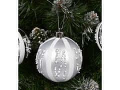 sarcia.eu Sada plastových guličiek, strieborných vianočných guličiek, ozdôb na stromček 7cm, 6 ks 1 balik