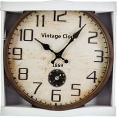 ModernHome Nástenné hodiny vintage hnedé 30 cm