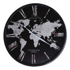 ModernHome Veľké nástenné hodiny Mapa sveta 57 cm