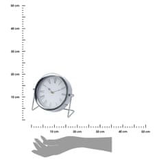 ModernHome Stolové hodiny, okrúhle, kovové strieborné