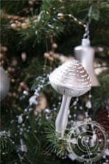 Decor By Glassor Vianočná ozdoba huba s okrúhlym klobúčikom