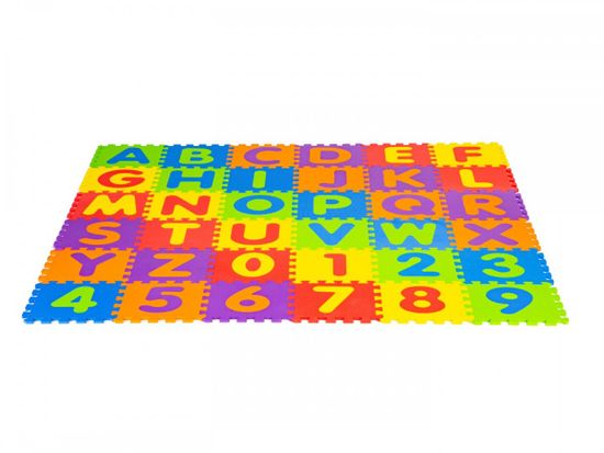 EcoToys Penová podložka Puzzle čísla a písmená 178x178 cm farebná