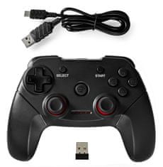 Nedis gamepad/ bezdrôtový/ pre PC/ počet tlačidiel 11/ nano USB/ čierny