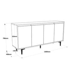 VerDesign Moderná robustná komoda AIRA 3, dub Left/antracit