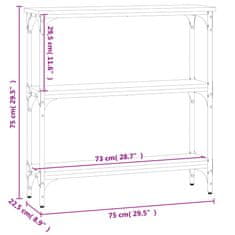 Vidaxl Konzolový stolík čierny 75x22,5x75 cm kompozitné drevo